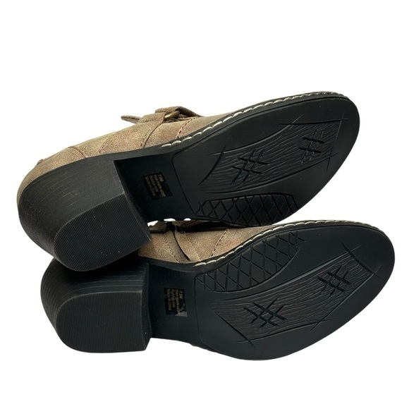 New 2 Lips Too Women Ankle Bootie Light Brown Burnished Toes Slip On & Zip 7.5 - Picture 10 of 14